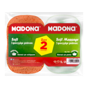 ΣΦΟΥΓΓΑΡΙΑ ΜΠΑΝΙΟΥ SOFT&MASSAGE No 701 ΣΕΤ 2 ΤΕΜ